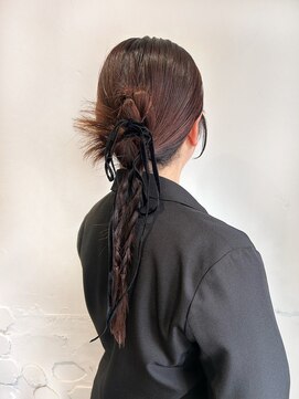 アルコイリスバイドールヘアー(ARCOIRIS by Dollhair) カチモリアレンジヘアセット結婚式ヘアボルドーカラー都島