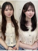 ふんわりレイヤーカット・結んでも可愛い顔周り
