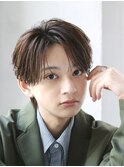 ハイトーンカラーフェザーパーマニュアンスパーマセンターパート