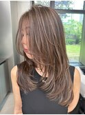 ハイライトカラー/ミルクティーベージュ/レイヤーカット