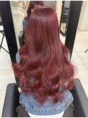 ☆ブリーチなしダブルカラーボルドーカラーワインレッドレイヤー