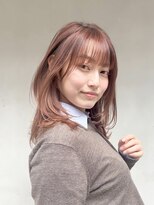 ヒトワ(hitowa) レイヤーミディ/ピンクブラウン/くびれミディアム/ワンカール