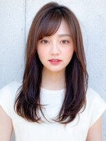 アグノス 青山(Agnos) ★大人かわいいレイヤーフェザーバングカーキグレージュ