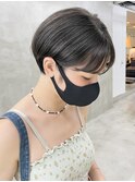 黒髪ショートボブ大人ショートボブマッシュショートカット