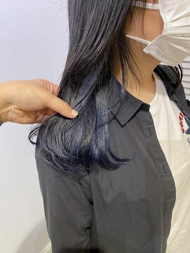 アドラーブル 万代店 (adorable) 【インナーカラー】ネイビー　韓国風　推しカラー