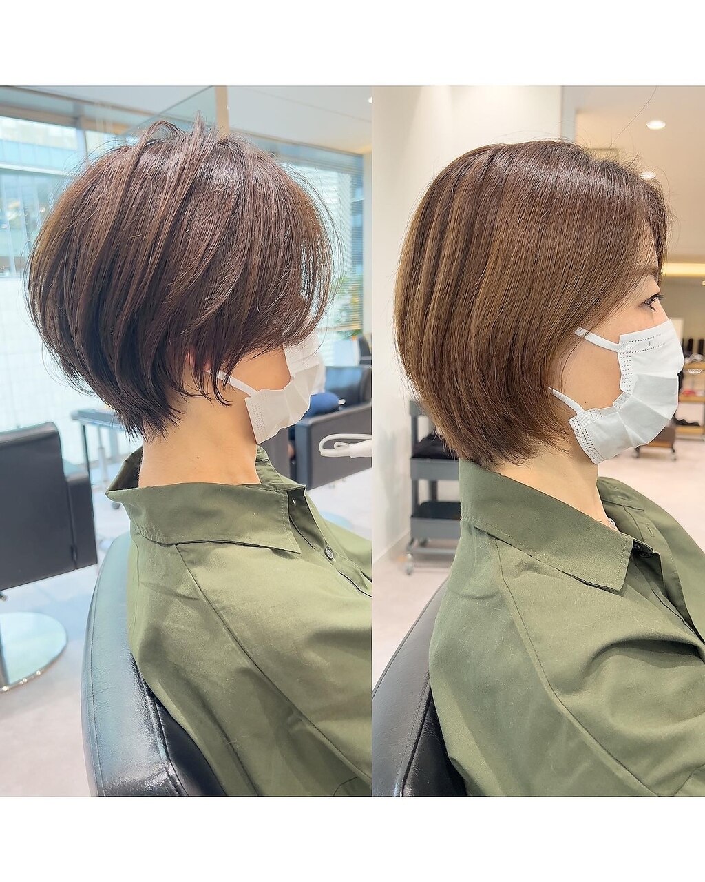 絶壁解消×ひし形小顔×30代40代50代×前髪なしショートボブ