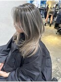透け感たっぷりアッシュバレイヤージュ_smoky clear ash_