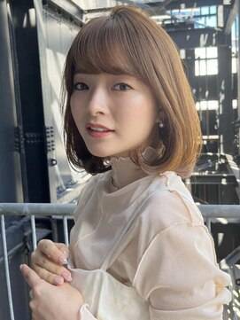 ミンクス ギンザ セントラル(MINX ginza central) タンバルモリ前髪ピンクベージュインナーグレージュマチルダボブ