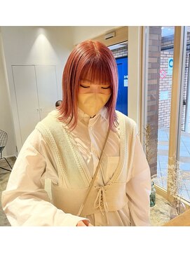 リミットバイアフィナー 大宮店(limit by Afinar) pink beige×ぱつっと外ハネミディ