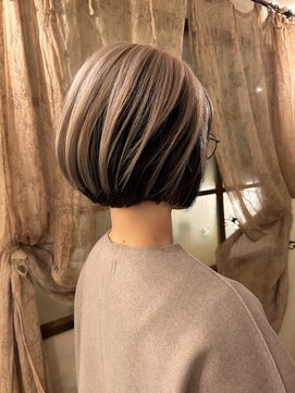 アンテナ(ANTENA) ボブ☆白髪ぼかしグレージュ☆★30代お客様施術後★☆