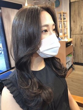 レイ 津田沼(Lei) ボブ/前髪/こなれミディ/オリーブベージュ/ウェーブパーマ/韓国