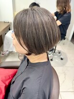 アッシュ 下北沢店(Ash) 白髪ぼかしハイライトのプチ刈り上げボブ