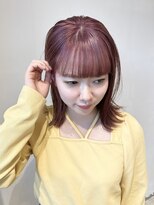 イル(ill)&nbsp;ダブルカラー　ブリーチ　ピンク　外はね　大須