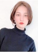 say.黒髪ボブルフネビージュ小顔ワンレン前髪なしショート秋冬