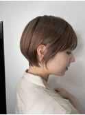 大人かわいい耳かけ丸みショートボブ20代30代40代髪型