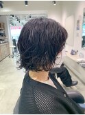 20代30代40代大人美人丸みウルフショートボブパーマヘア川崎
