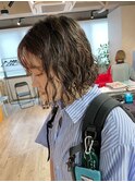 ぱつっとボブ ボブパーマブリーチなしカラー  長崎浜の町
