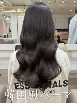 アミー 銀座(Ammy) 大きめウェーブがかわいい韓国風パーマ/コテ巻き風パーマ/艶髪