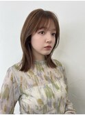 アプリコットオレンジハイライトカラーバレイヤージュ
