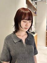 エルム 原宿 表参道(yelm)&nbsp;ブリーチなしダブルカラーワインレッド韓国ハッシュカット