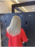 ハイライトカラーミルクティーベージュケアブリーチダブルカラー