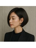 美シルエット前下がり艶ボブ　20代 30代 40代 50代 60代