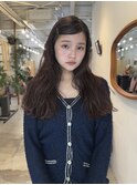 ぱつっと重めロング/ニュアンスカラー/フェイスレイヤー