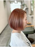 ブリーチ履歴を活かしたピンクベージュ