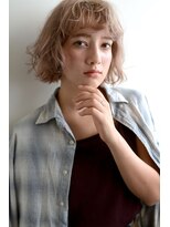 ミラバイグリーン(Mira by green)&nbsp;white beige x 切りっぱなしボブ　#1