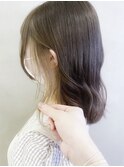 セミロングインナーカラー/アッシュベージュ/イヤリングカラー