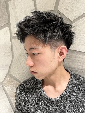 ヨシザワインク バンダイ(YOSHIZAWA Inc. BANDAI) ホワイトメッシュ/ツーブロック/メンズショート/短髪