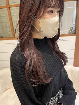 ネオリーブ アンド 渋谷店(Neolive &) 【韓国/顔まわりレイヤー】ピンクブラウンレイヤースタイル