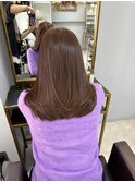 イメチェンハッシュカットフルバング似合わせレッドブラウン