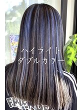 ハイライト×ダブルカラーで韓国風に☆ナチュラルなストレートヘアにパープル系を足してデザイン性アップ♪