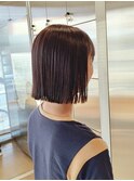 20代30代40代アッシュグレージュナチュラルボブ切りっぱなし