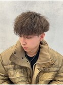 スペインカール×ブリーチカラー