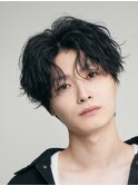 韓国センターパートニュアンスパーマフェザーパーマメンズカット