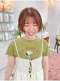 30代40代ブリーチミルクティー伸ばしかけミディアム