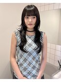 ハッシュカット　ウルフ　ワイドバング