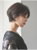 丸みショート・ボブ/丸顔/前髪あり/絶壁解消/40代/30代/長め