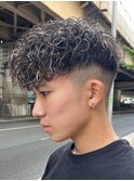 メッシュハイライトスパイラルパーマツイストパーマツーブロック