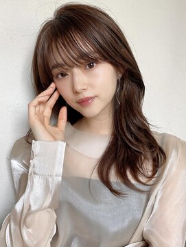 ラルユー 金山(LallYou) 大人かわいいくびれヘアセミロング × ミルクティーベージュ