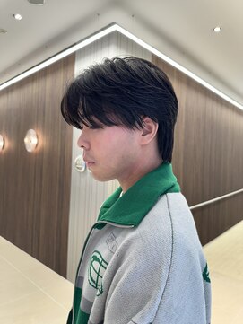 カルム(kalm) メンズセンターパートウルフセンターパートニュアンスパーマ襟足