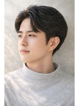 にもう フェザーショート/毛流れメンズヘア