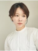 丸みショート・ボブ/丸顔/前髪あり/絶壁解消/３0代/４0代/５0代