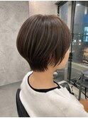 ショート/ボブ/ハイライト/インナーカラー/白髪ぼかし/銀座駅