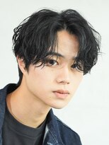 フィフス 大分(fifth)&nbsp;大分シャドウパーマメンズカットラウンドマッシュセンターパート