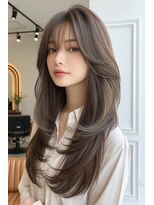 ノイエ 原宿 北参道(NoIE) ハッシュカットシースルーバングフレンチバングレイヤーカット