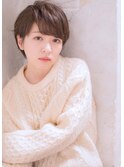 【大人マニッシュショート】ミルクチョコレート×耳だしショート