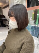 ロンドルーチェ 心斎橋(Lond luce)&nbsp;ダークアッシュ/ミディアムレイヤーカット［髪質改善/縮毛矯正］